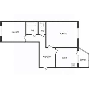 2-к квартира, вторичка, 53м2, 3/5 этаж