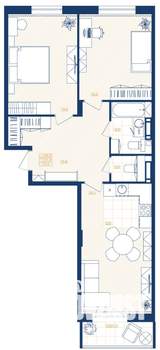 2-к квартира, вторичка, 73м2, 5/25 этаж