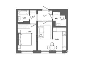 1-к квартира, вторичка, 40м2, 4/19 этаж