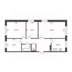 4-к квартира, вторичка, 70м2, 1/5 этаж