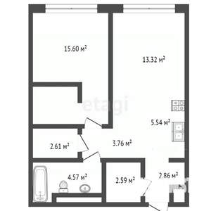 1-к квартира, вторичка, 51м2, 4/9 этаж