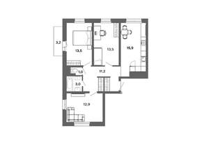 3-к квартира, вторичка, 72м2, 11/16 этаж