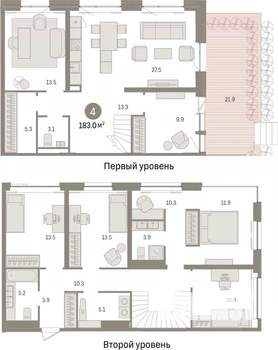 4-к квартира, сданный дом, 183м2, 1/17 этаж