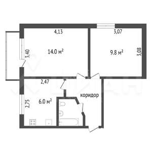 1-к квартира, вторичка, 36м2, 4/5 этаж