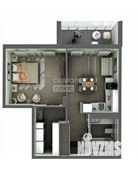 1-к квартира, вторичка, 45м2, 17/21 этаж