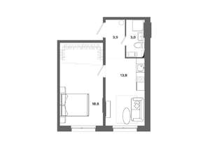 1-к квартира, вторичка, 40м2, 13/19 этаж