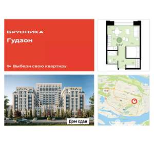 Студия квартира, сданный дом, 31м2, 13/17 этаж