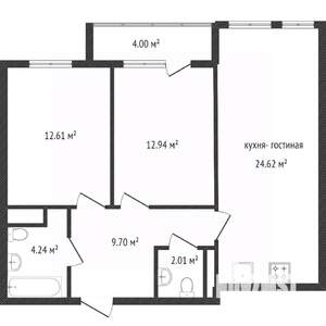 2-к квартира, вторичка, 55м2, 2/8 этаж