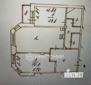 2-к квартира, вторичка, 83м2, 7/9 этаж