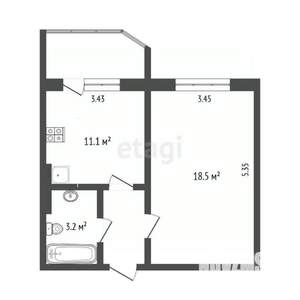 1-к квартира, вторичка, 37м2, 14/17 этаж