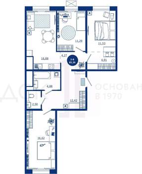 3-к квартира, вторичка, 85м2, 16/17 этаж