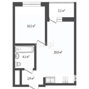 1-к квартира, вторичка, 42м2, 13/16 этаж