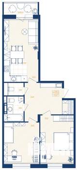 2-к квартира, вторичка, 73м2, 21/25 этаж