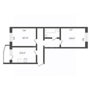 2-к квартира, вторичка, 67м2, 16/17 этаж