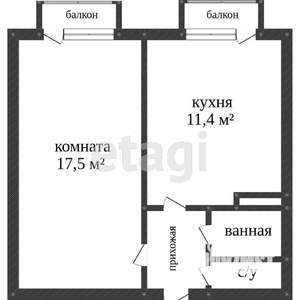 1-к квартира, вторичка, 36м2, 2/5 этаж