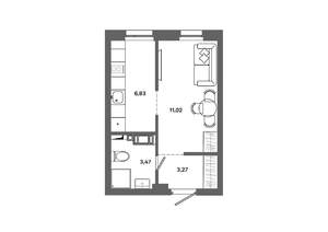 1-к квартира, вторичка, 25м2, 3/19 этаж