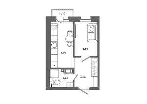 1-к квартира, вторичка, 25м2, 3/19 этаж