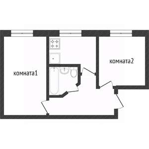 2-к квартира, вторичка, 41м2, 3/5 этаж