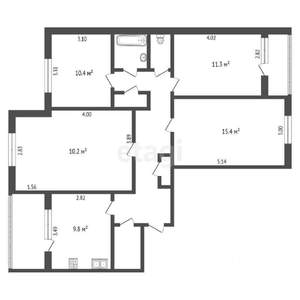 4-к квартира, вторичка, 88м2, 9/9 этаж