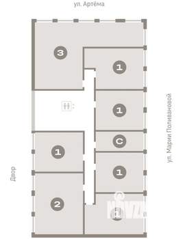 1-к квартира, вторичка, 49м2, 2/17 этаж