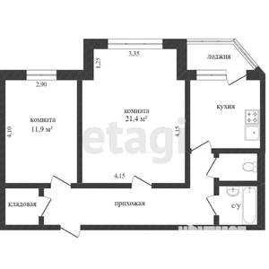 2-к квартира, вторичка, 61м2, 7/9 этаж