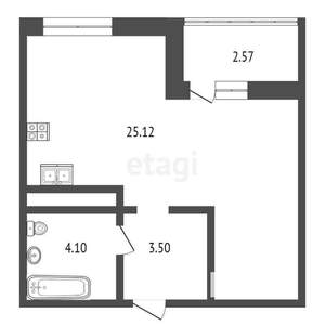 Студия квартира, вторичка, 35м2, 7/16 этаж