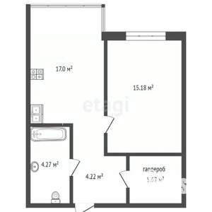 1-к квартира, вторичка, 47м2, 16/18 этаж