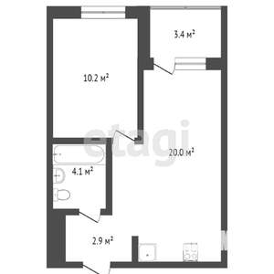 1-к квартира, вторичка, 39м2, 1/16 этаж