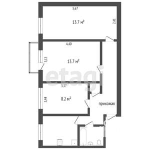 3-к квартира, вторичка, 54м2, 5/5 этаж