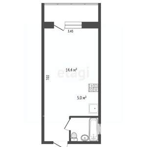 Студия квартира, вторичка, 24м2, 11/17 этаж