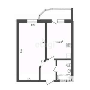 1-к квартира, вторичка, 35м2, 4/9 этаж