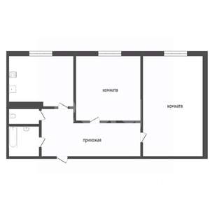 2-к квартира, вторичка, 56м2, 1/9 этаж