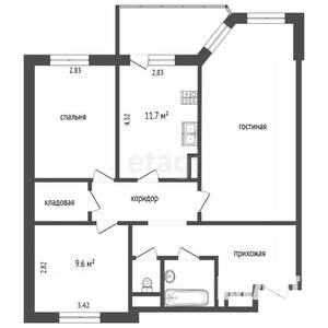 3-к квартира, вторичка, 81м2, 10/10 этаж