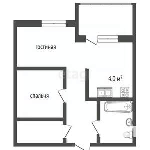 1-к квартира, вторичка, 38м2, 10/12 этаж