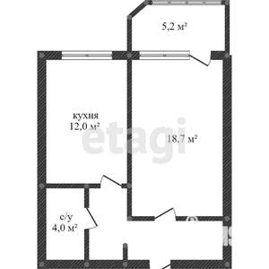 1-к квартира, вторичка, 44м2, 14/18 этаж