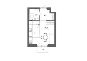 Студия квартира, вторичка, 25м2, 8/16 этаж