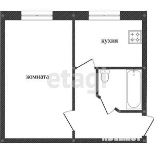 1-к квартира, вторичка, 29м2, 1/5 этаж