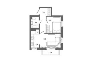 2-к квартира, вторичка, 37м2, 8/16 этаж