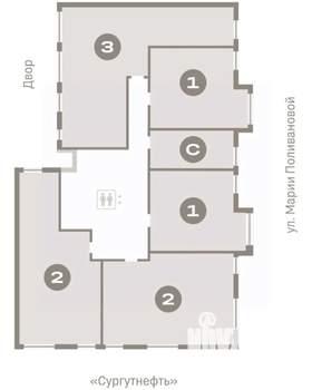 1-к квартира, вторичка, 50м2, 8/9 этаж