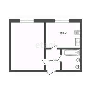 2-к квартира, вторичка, 34м2, 2/9 этаж
