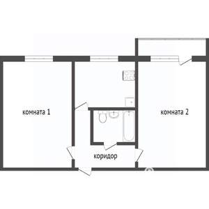 2-к квартира, вторичка, 43м2, 4/5 этаж