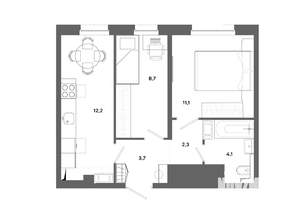 2-к квартира, вторичка, 42м2, 5/19 этаж