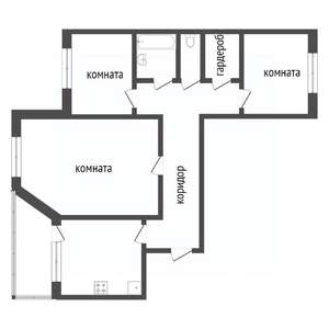 3-к квартира, вторичка, 72м2, 3/9 этаж