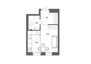 Студия квартира, вторичка, 23м2, 1/16 этаж