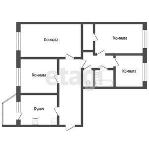 4-к квартира, вторичка, 87м2, 1/5 этаж