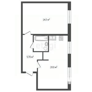 1-к квартира, вторичка, 41м2, 2/5 этаж
