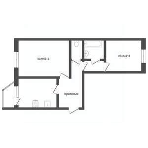 2-к квартира, вторичка, 54м2, 5/5 этаж