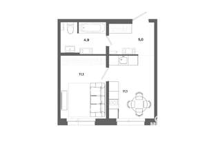 1-к квартира, вторичка, 32м2, 15/19 этаж