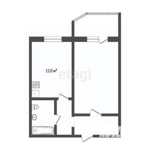 1-к квартира, вторичка, 43м2, 3/17 этаж