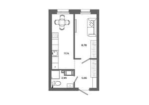 1-к квартира, вторичка, 29м2, 19/19 этаж